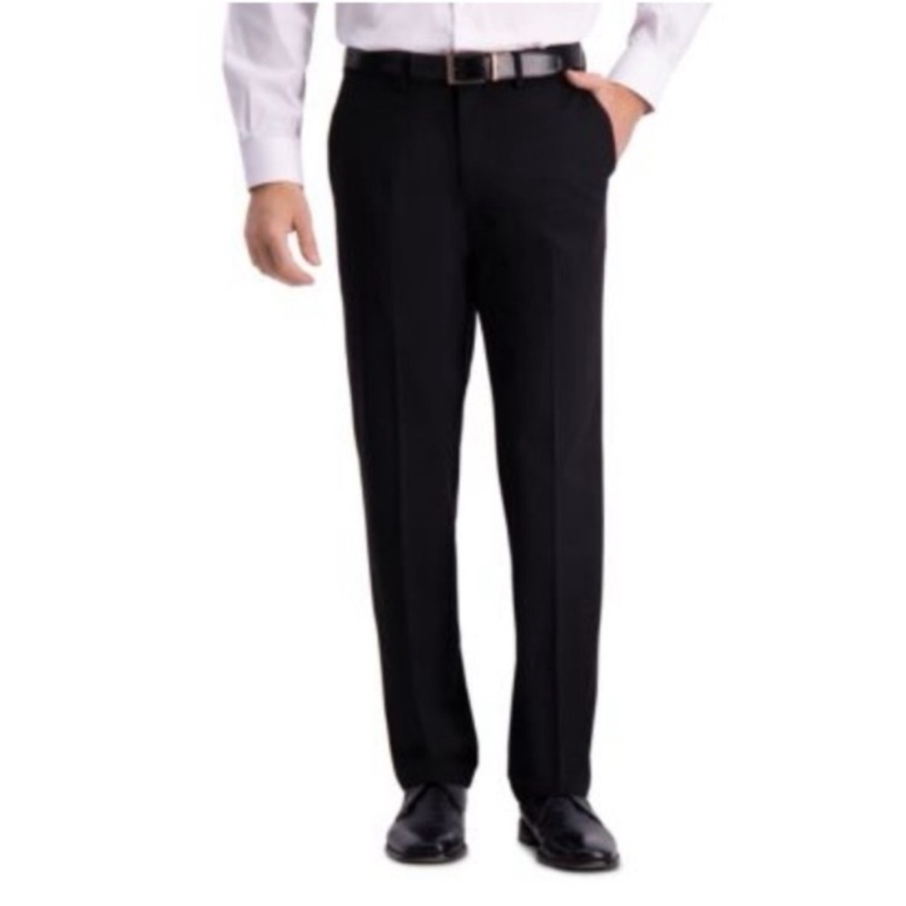 🎩 HAGGAR SIZE 29x30 SLIM PREMIUM COMFORT 4 WAY STRETCH BLACK DRESS PANTS
